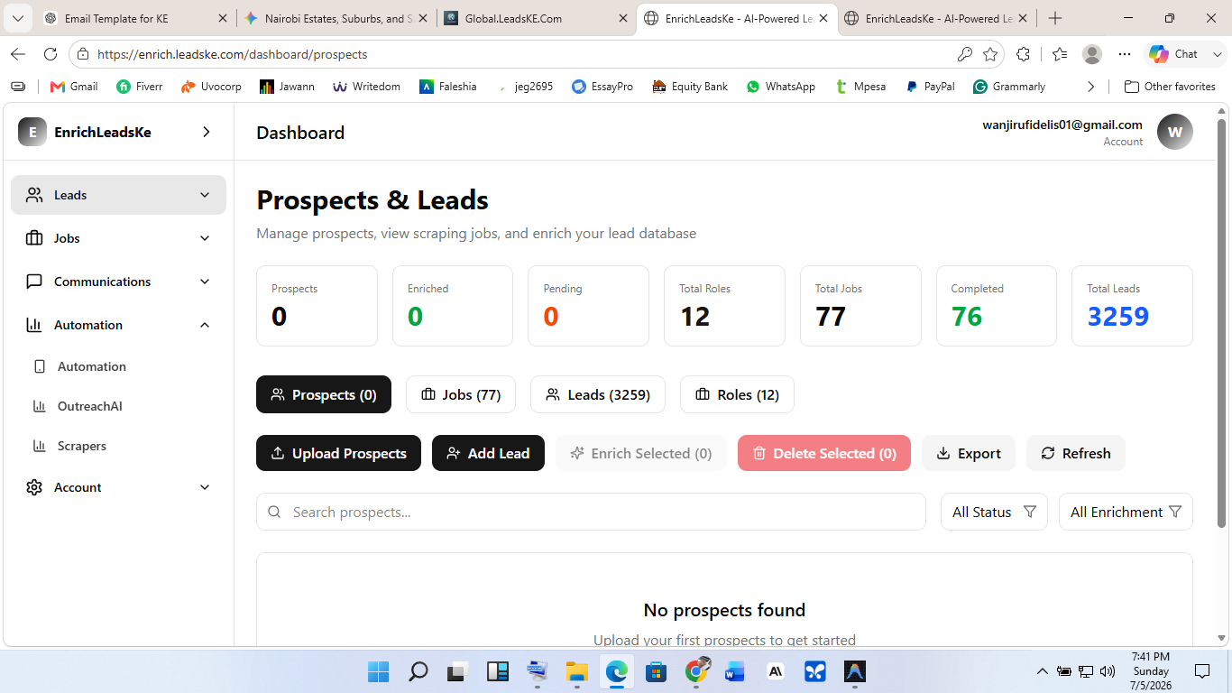 Navigate to Prospects & Leads